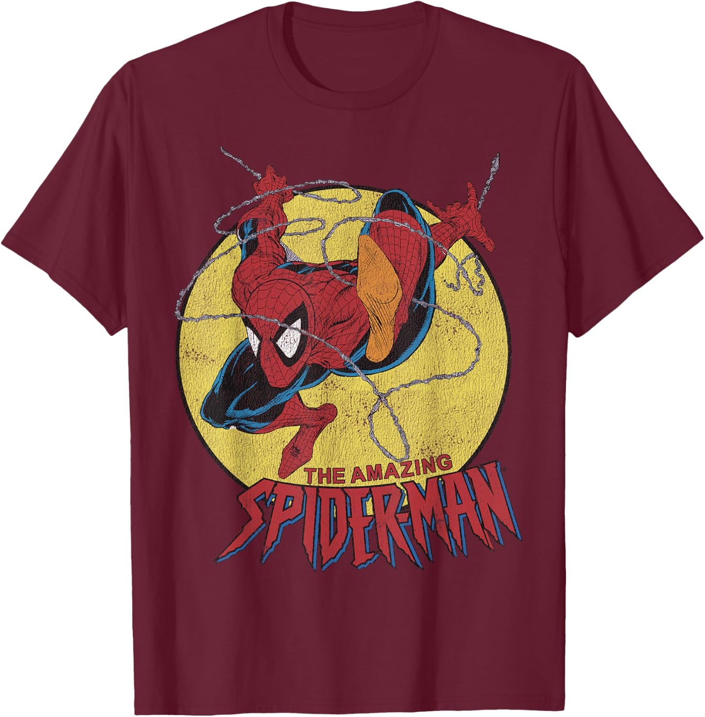 Marvel The Amazing Spider-Man Vintage Jump Logo T-Shirt - T-Shirt | Maroon