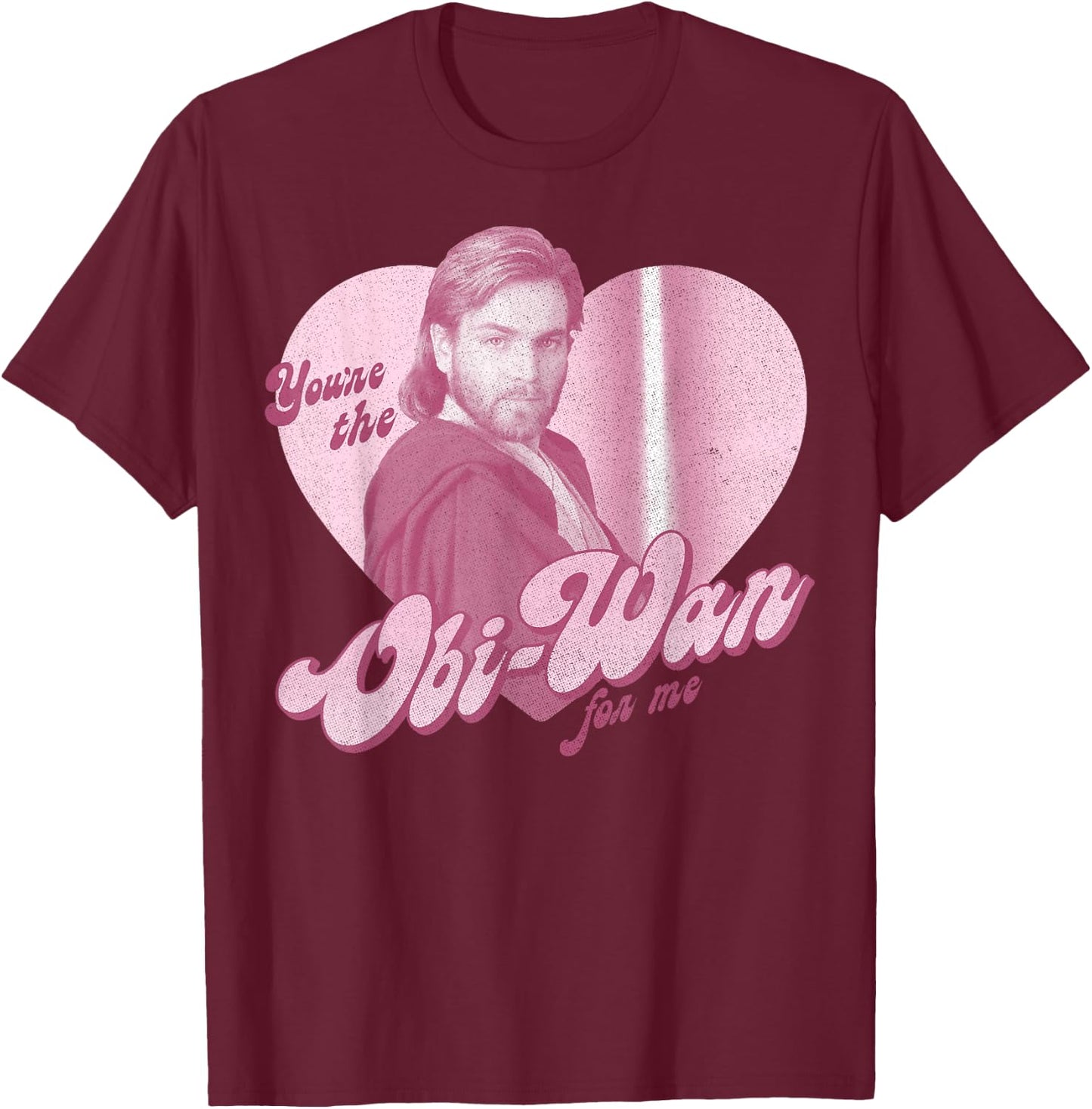 Star Wars Obi-Wan For Me Heart Portrait T-Shirt - T-Shirt | Maroon