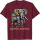Geometric Elephant South African Tribal Wildlife Art T-Shirt - T-Shirt | Maroon