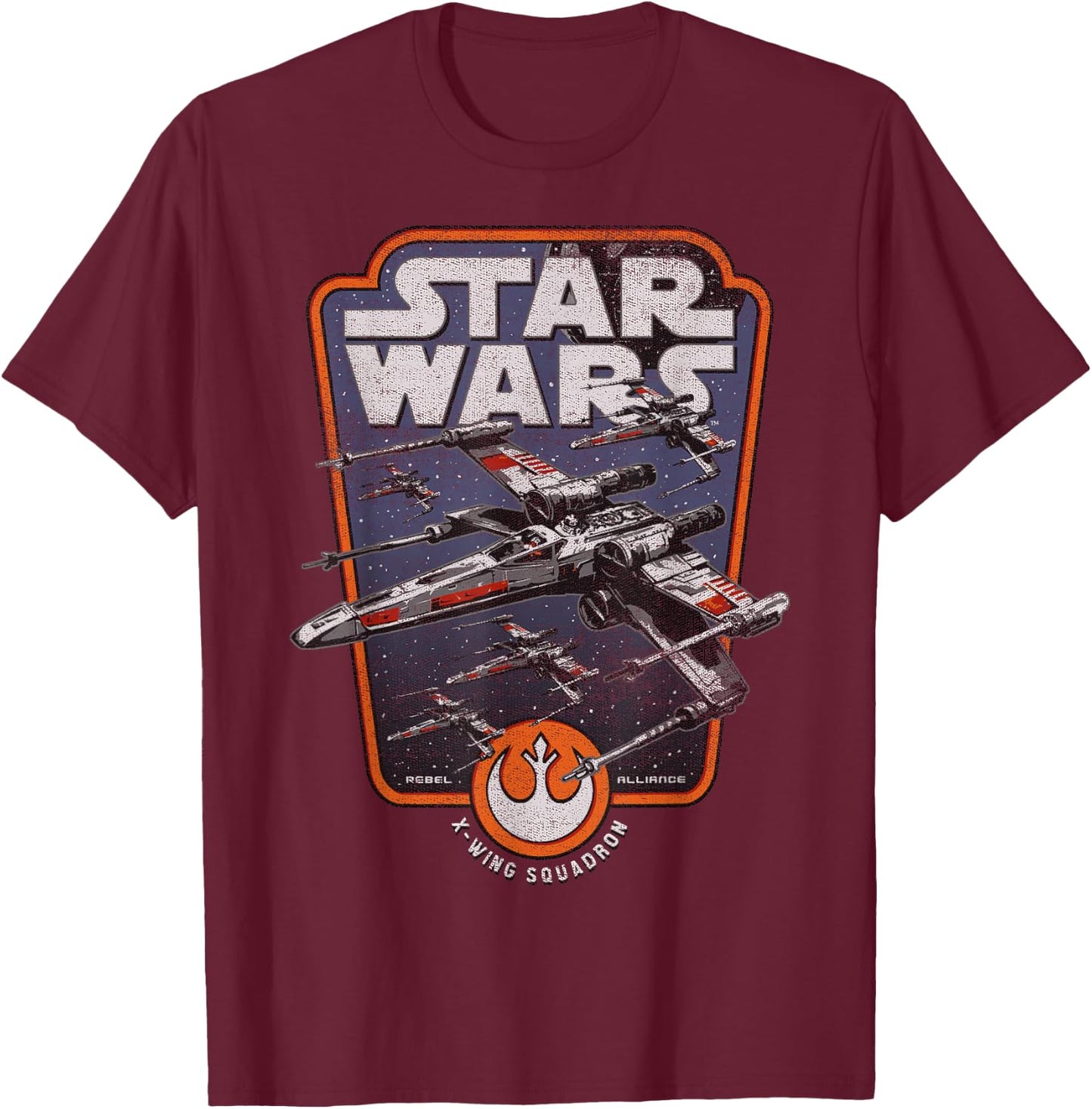 Star Wars X-Wing Red Squadron Retro Logo T-Shirt - T-Shirt | Maroon