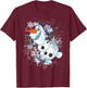 Disney Frozen Olaf Dancing In The Snowflakes Graphic T-Shirt - T-Shirt | Maroon