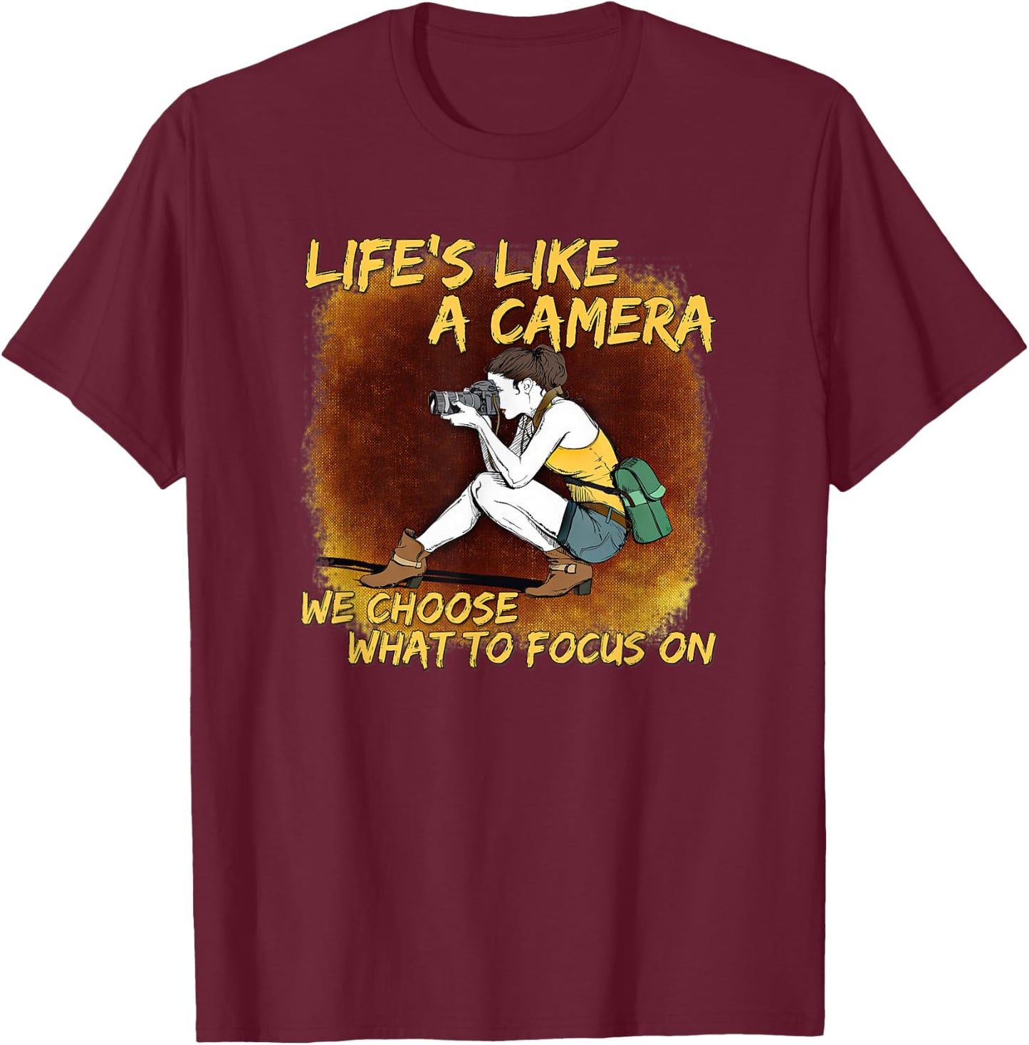 Photography - Life Like A Camera Photographer T-Shirt - T-Shirt | Maroon