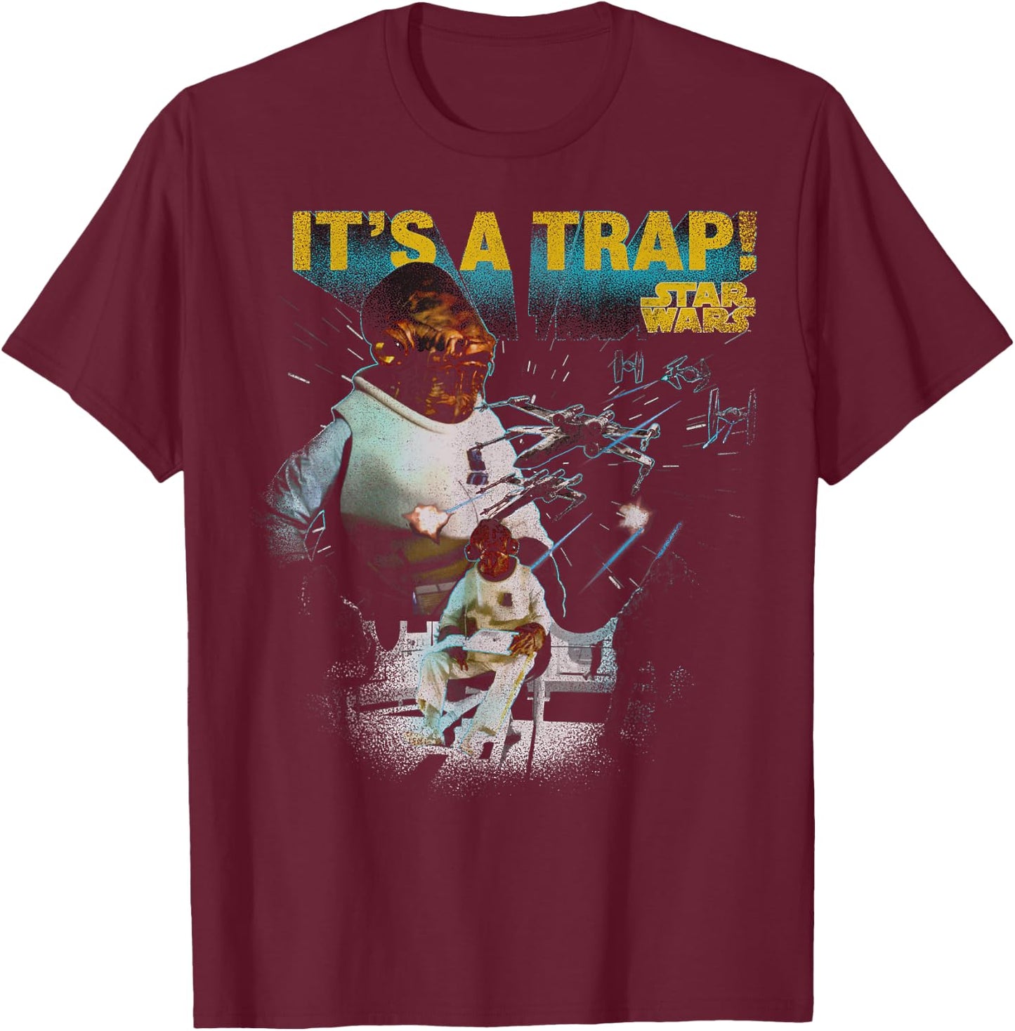Star Wars Admiral Ackbar X-Wing It's A Trap T-Shirt - T-Shirt | Maroon