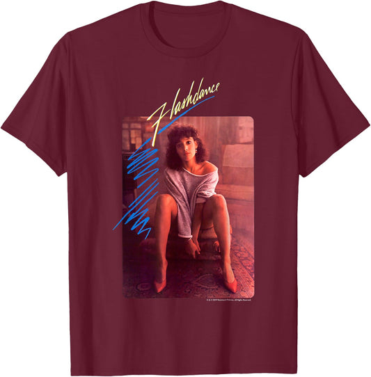 Flashdance Alex Owens Classic Poster T-Shirt - T-Shirt | Maroon