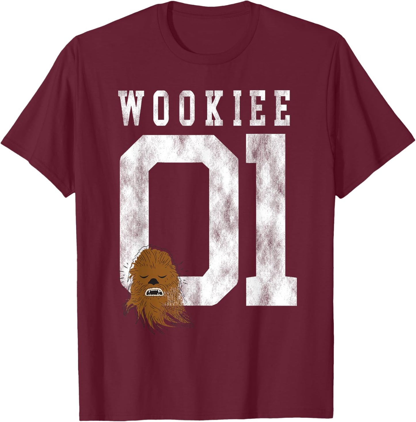 Star Wars Chewbacca Chewie Wookie Jersey T-Shirt - T-Shirt | Maroon