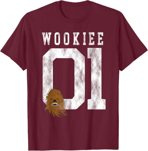 Star Wars Chewbacca Chewie Wookie Jersey T-Shirt - T-Shirt | Maroon