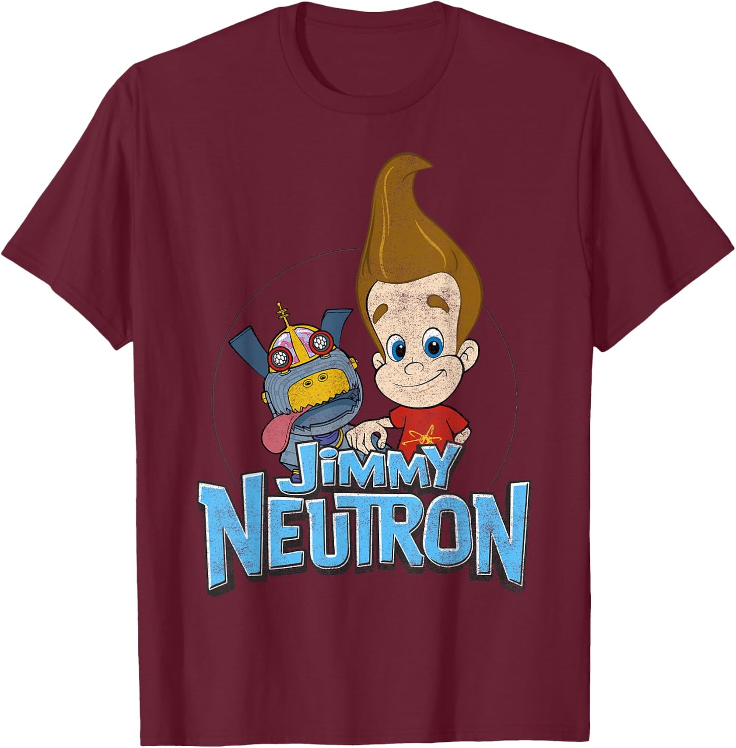Jimmy Neutron Goddard Title Vintage Poster T-Shirt - T-Shirt | Maroon