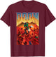 Doom 1993 Full Color Cover Art Retro Video Game T-Shirt - T-Shirt | Maroon
