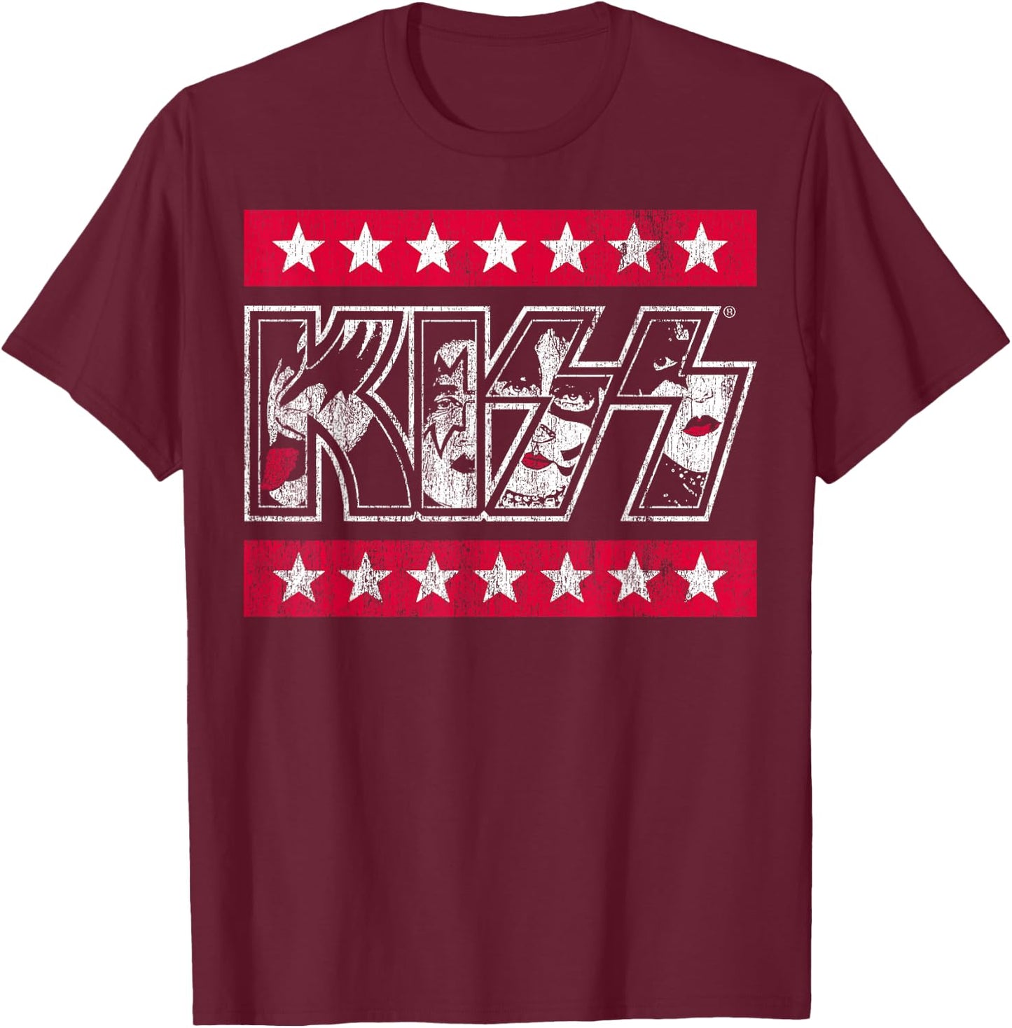 KISS - Rock 'n' Stars T-Shirt - T-Shirt | Maroon
