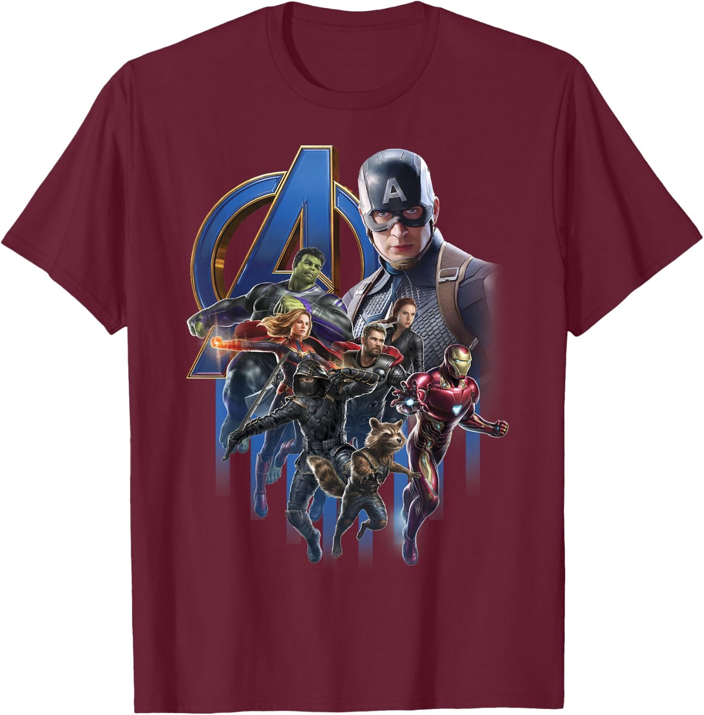 Marvel Avengers Endgame Group Poster Logo Graphic T-Shirt - T-Shirt | Maroon