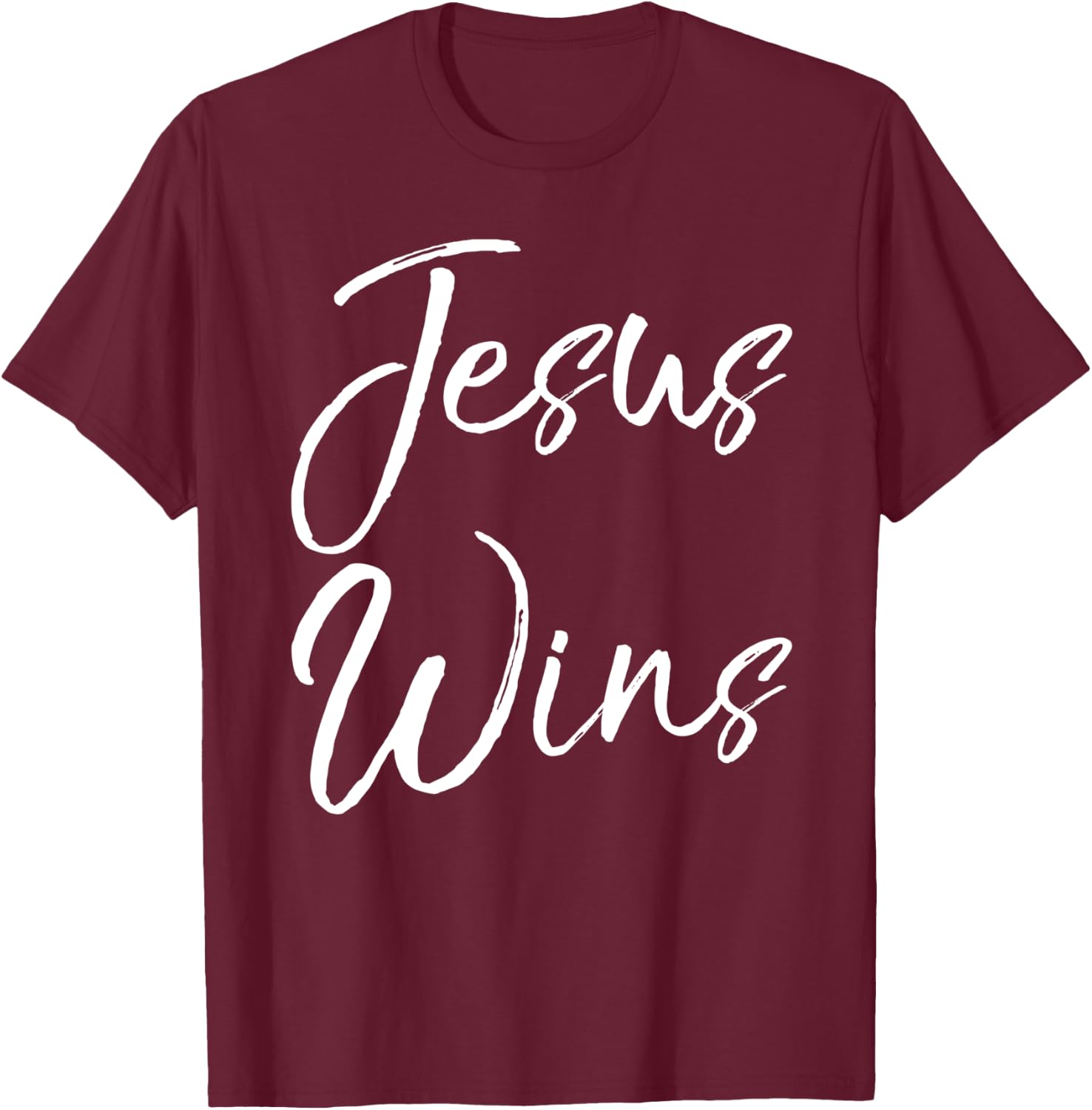 Christian Quote Gift Victory in Christ Jesus Wins T-Shirt - T-Shirt | Maroon