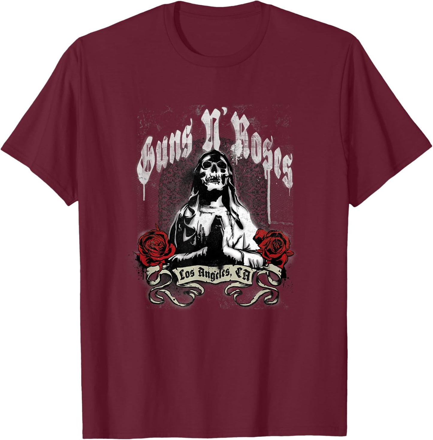 Guns N' Roses Official Death Praying T-Shirt - T-Shirt | Maroon