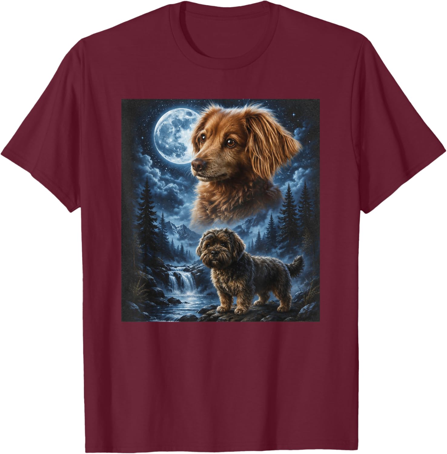 K Marshall Family Dogs T-Shirt - T-Shirt | Maroon