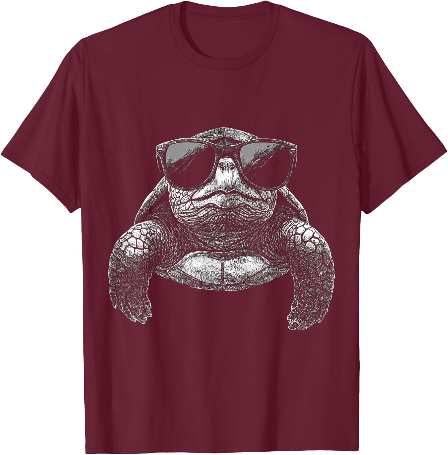Turtle Animal Motif Sunglasses Art Turtle T-Shirt - T-Shirt | Maroon