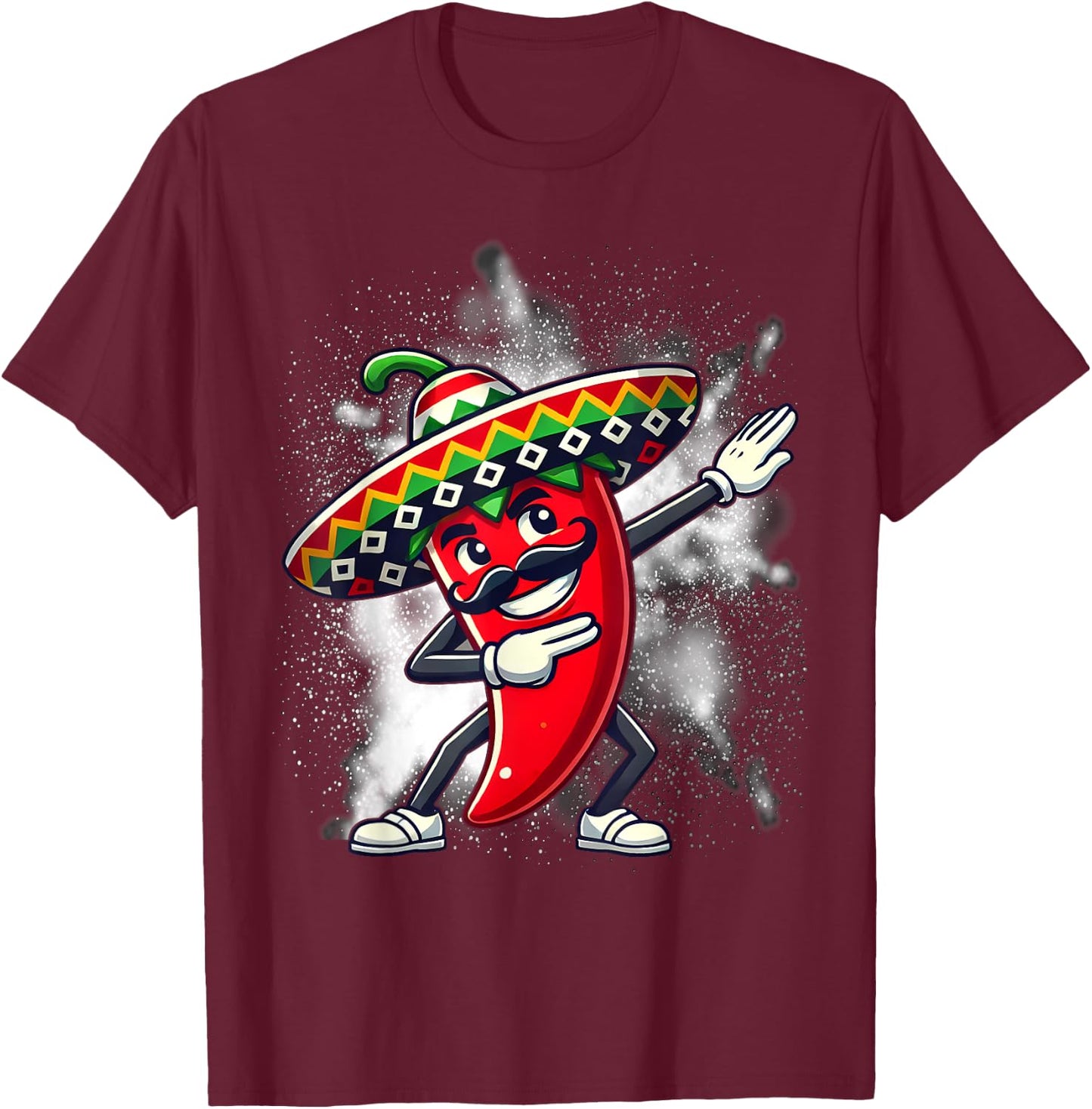 Funny Dabbing Chili Mexican Pepper Dab T-Shirt - T-Shirt | Maroon