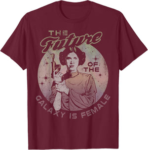 Star Wars Princess Leia The Future Of The Galaxy Is Female T-Shirt - T-Shirt | Maroon