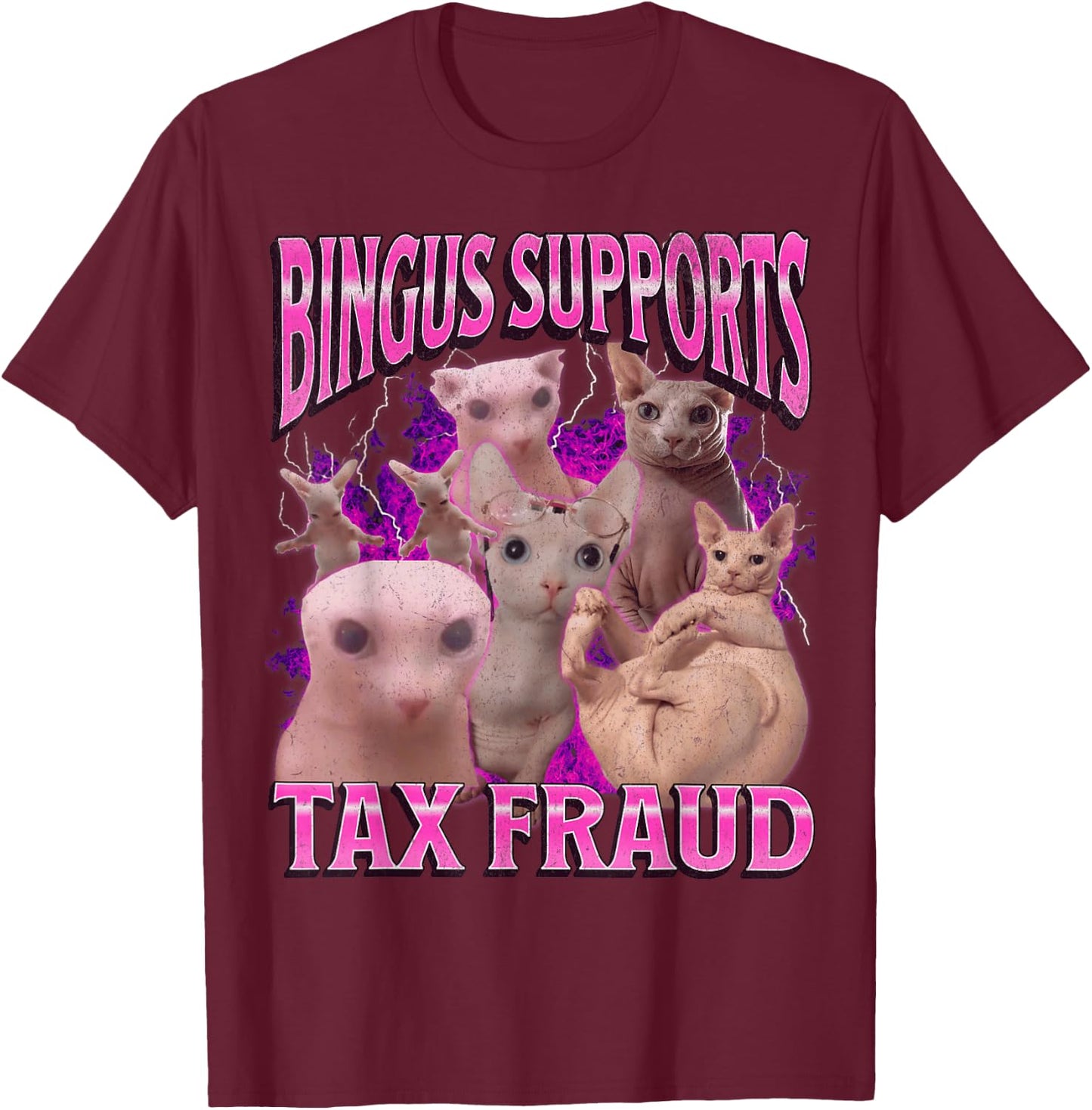 Bingus My Beloved Funny Sphinx Cat Meme Bootleg Graphic T-Shirt - T-Shirt | Maroon