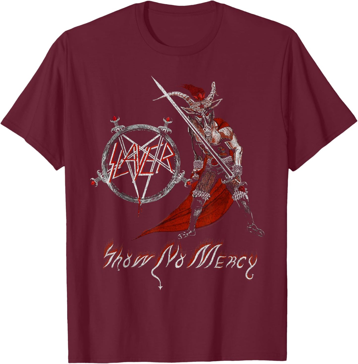 Slayer - Show No Mercy T-Shirt - T-Shirt | Maroon