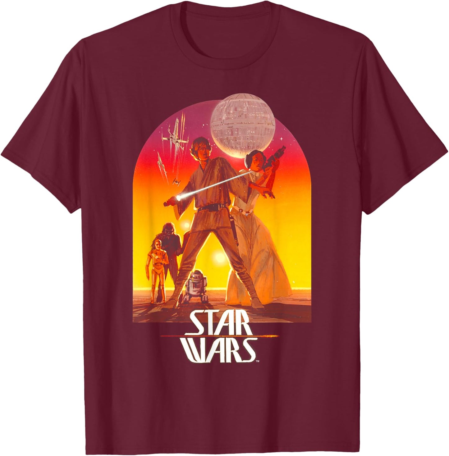 Star Wars Ralph McQuarrie Luke and Leia Alderaan T-Shirt - T-Shirt | Maroon
