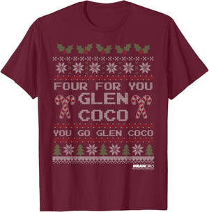 Mean Girls Glen Coco Christmas Sweater Graphic T-Shirt - T-Shirt | Maroon