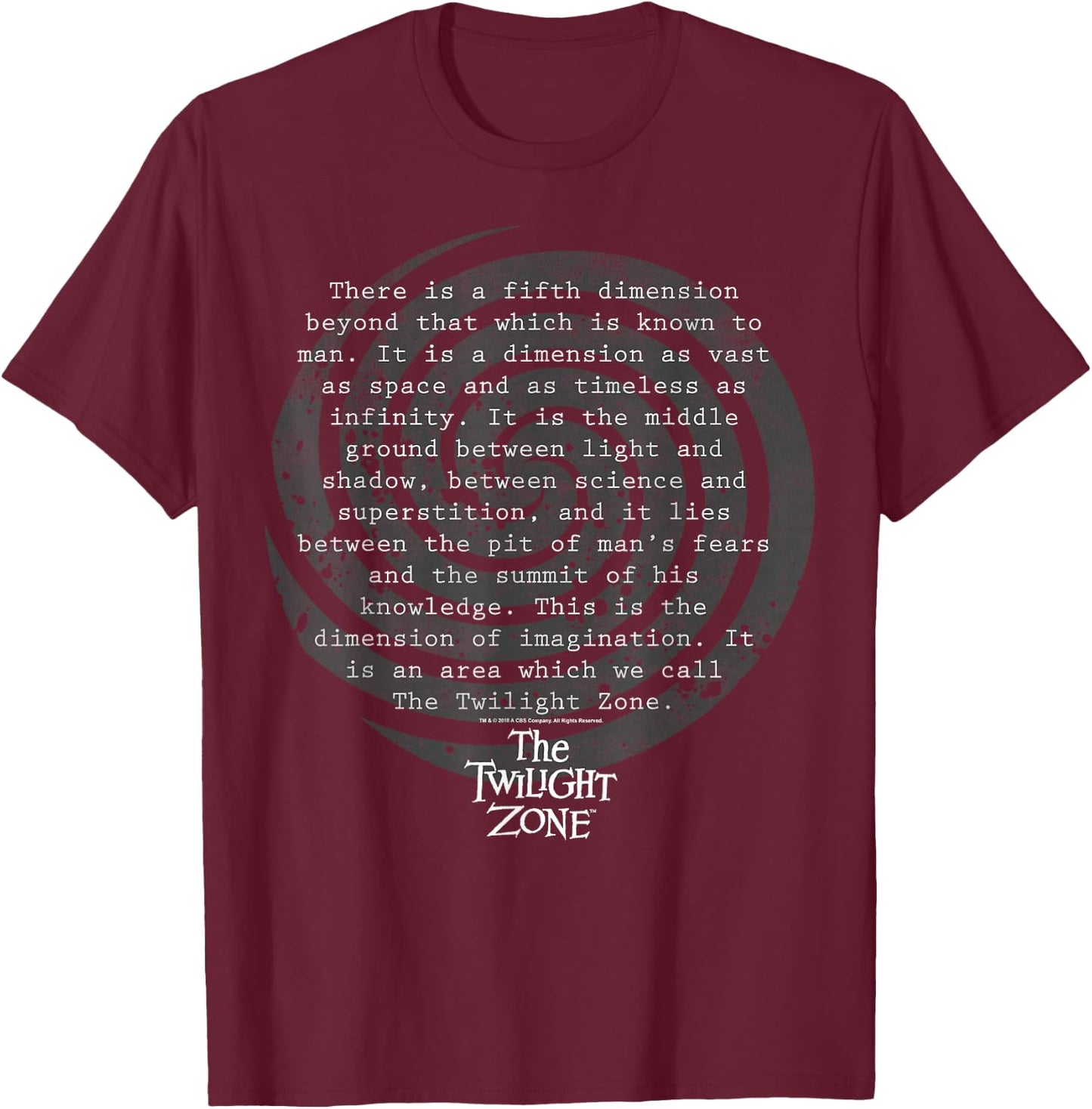 The Twilight Zone Opening Narration Quote Small T-Shirt - T-Shirt | Maroon