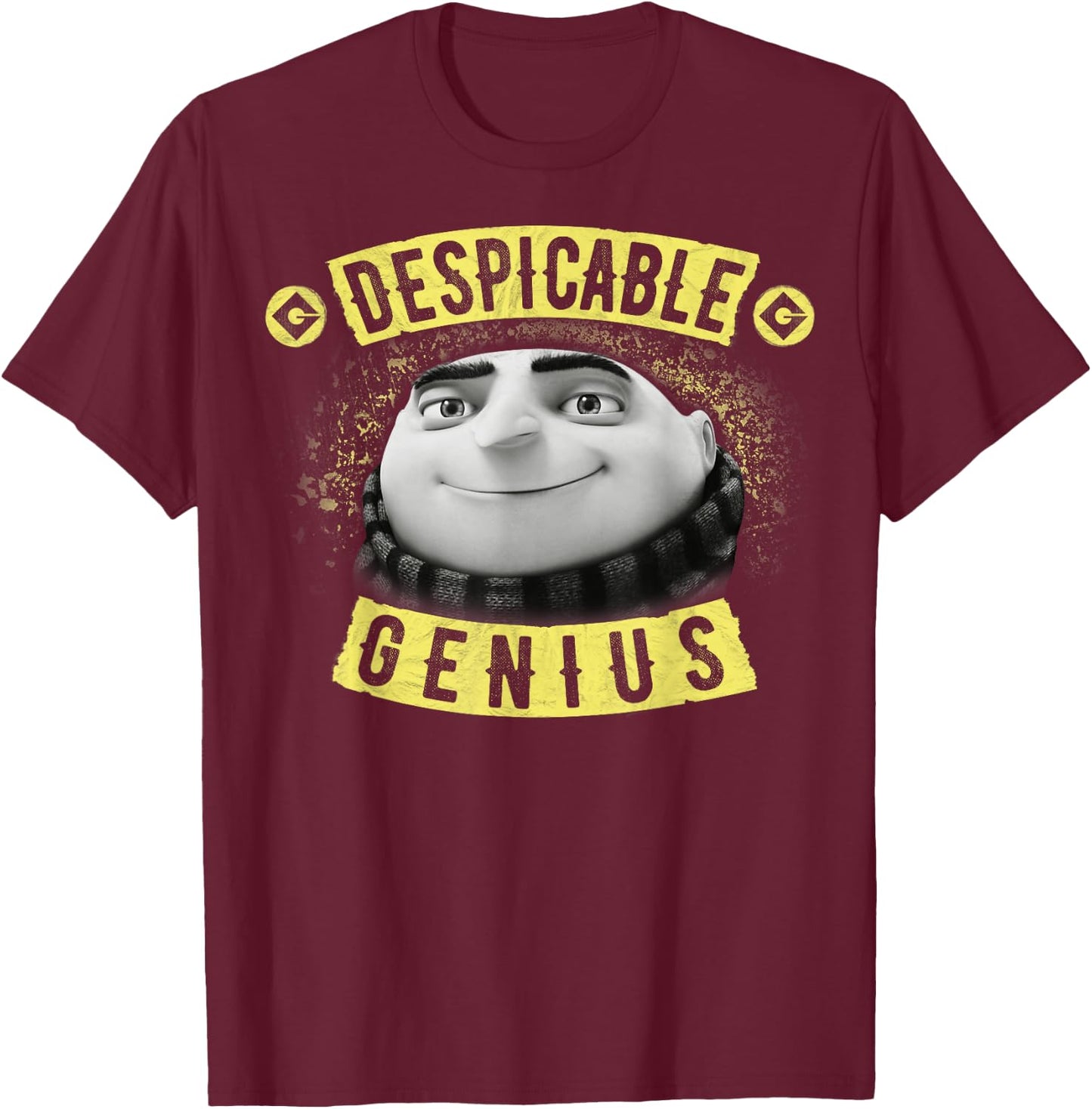Despicable Me Minions Gru Is A Genius Graphic T-Shirt - T-Shirt | Maroon