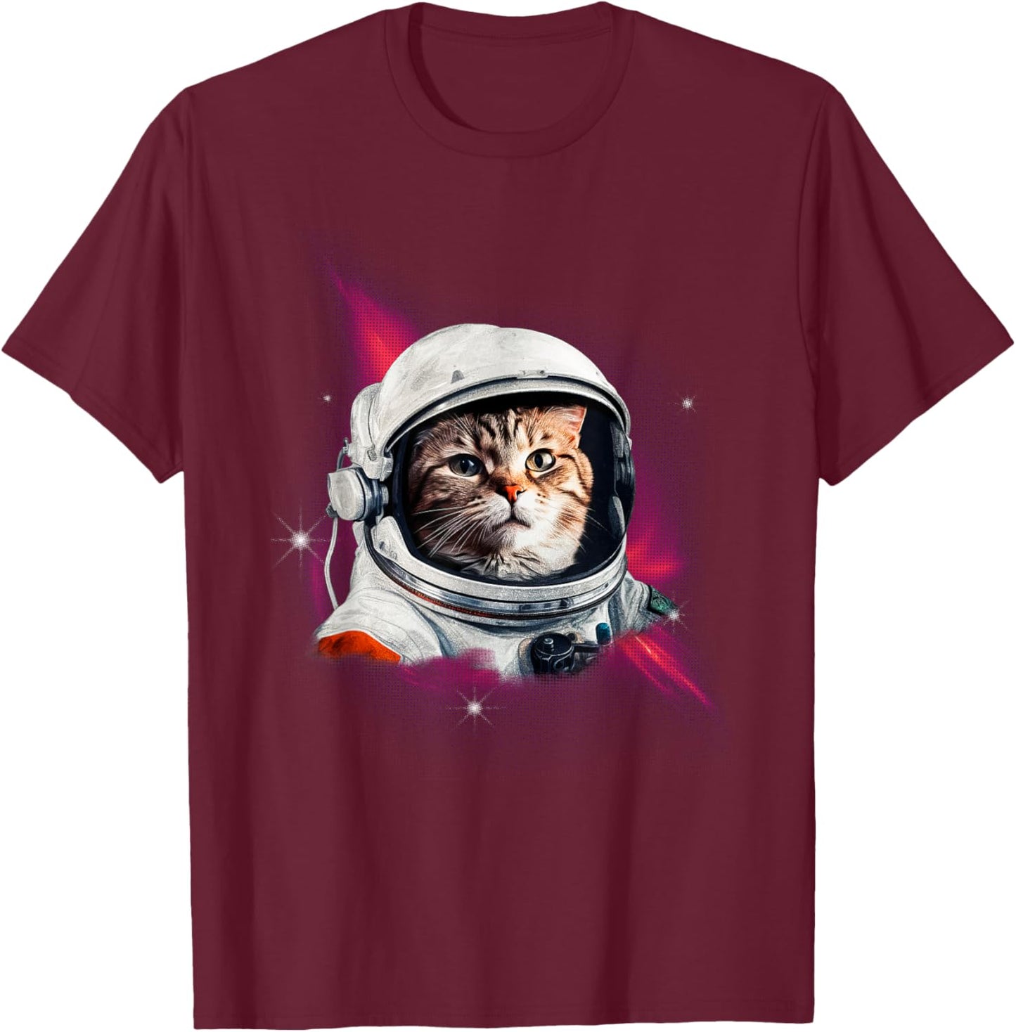 Astro Cat Exploration Space Odyssey Men Women T-Shirt - T-Shirt | Maroon