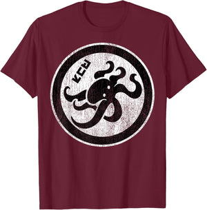 Splatoon Octopus Circle Kanji Distressed Logo T-Shirt - T-Shirt | Maroon