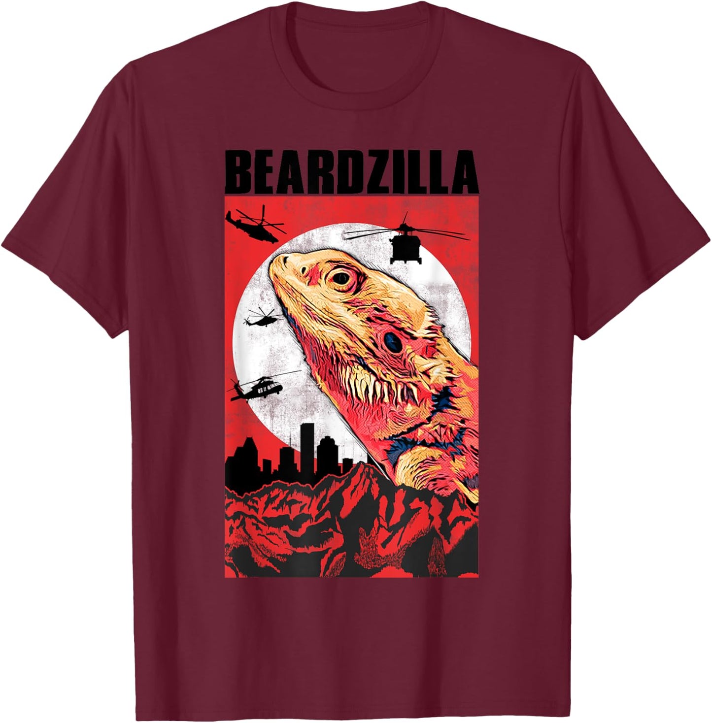 Bearded Dragon Gift Beardzilla Funny Bearded Dragon T-Shirt - T-Shirt | Maroon