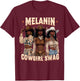 Melanin Cowgirls African Melanin Cowgirl Swag Black History T-Shirt - T-Shirt | Maroon