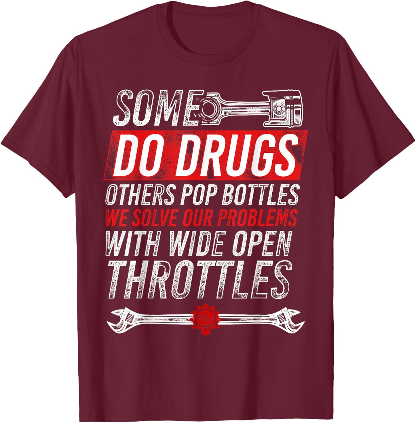 Wide Open Throttle - Car or Truck Racing T-Shirt - T-Shirt | Maroon