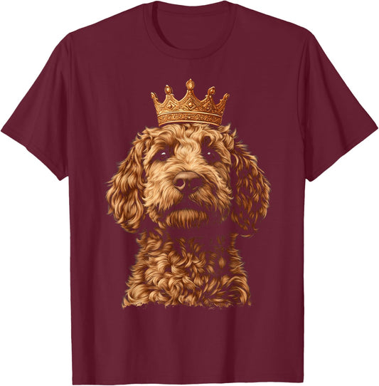 Goldendoodle King Crown T-Shirt - T-Shirt | Maroon