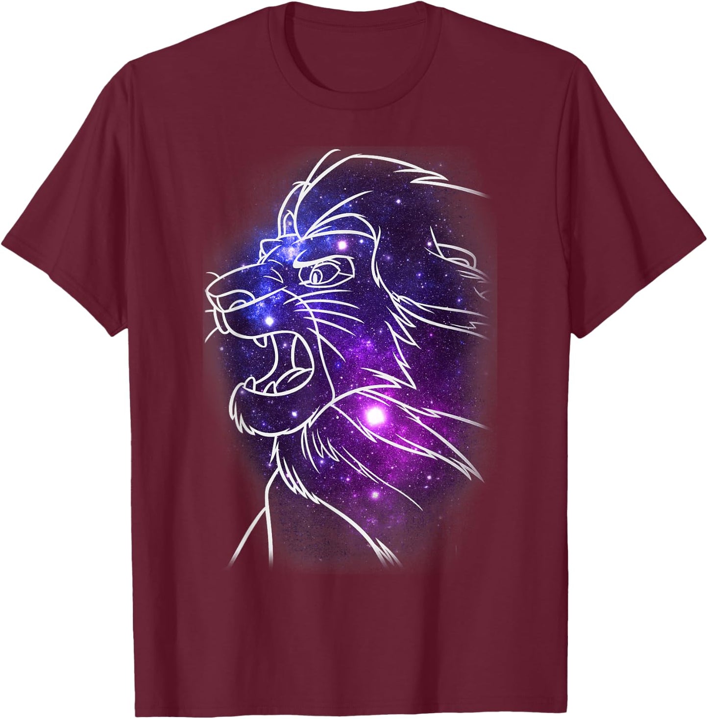 Disney Lion King Mufasa Galaxies Graphic T-Shirt - T-Shirt | Maroon