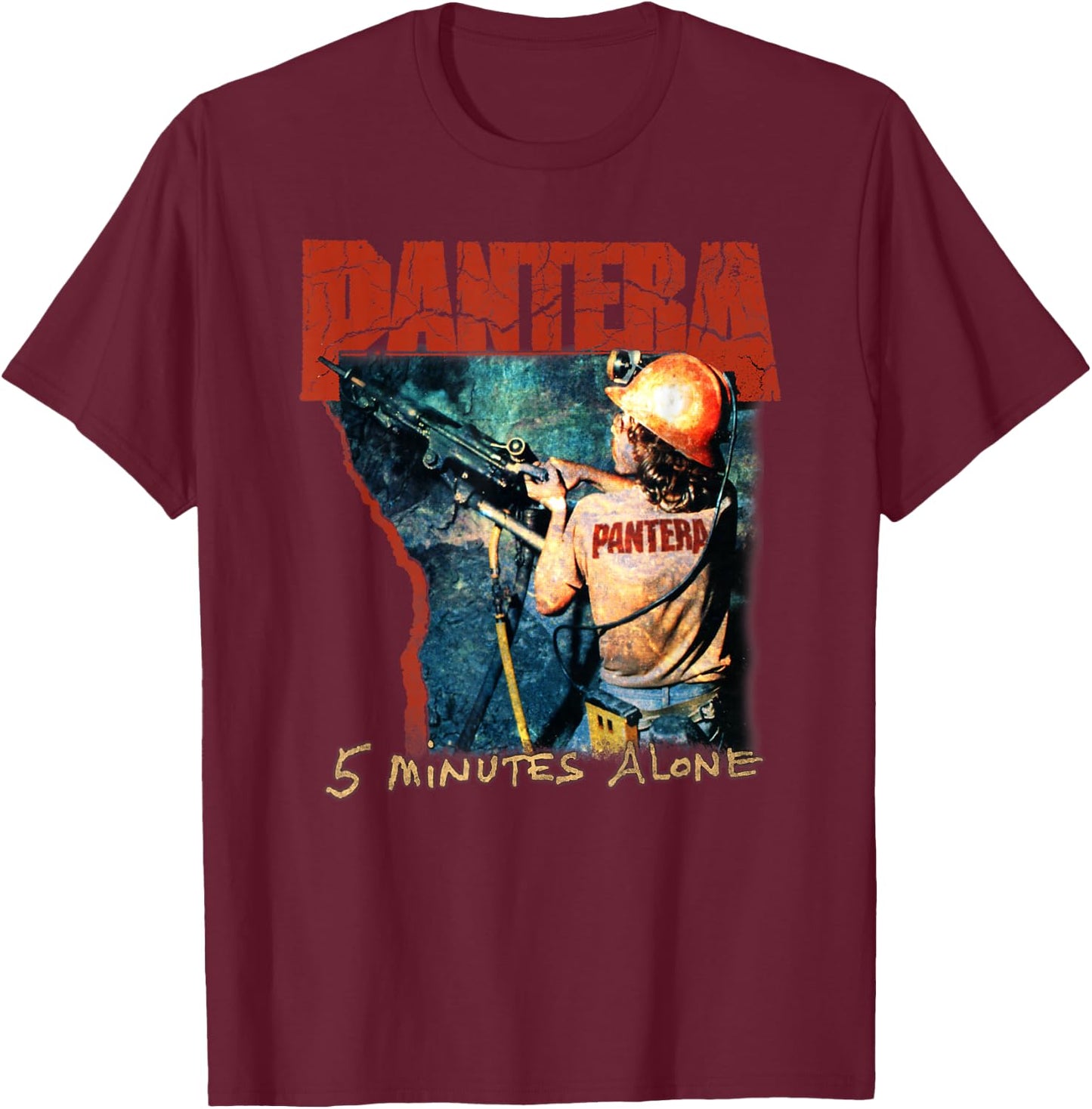 Pantera Official 5 Minutes Alone T-Shirt - T-Shirt | Maroon