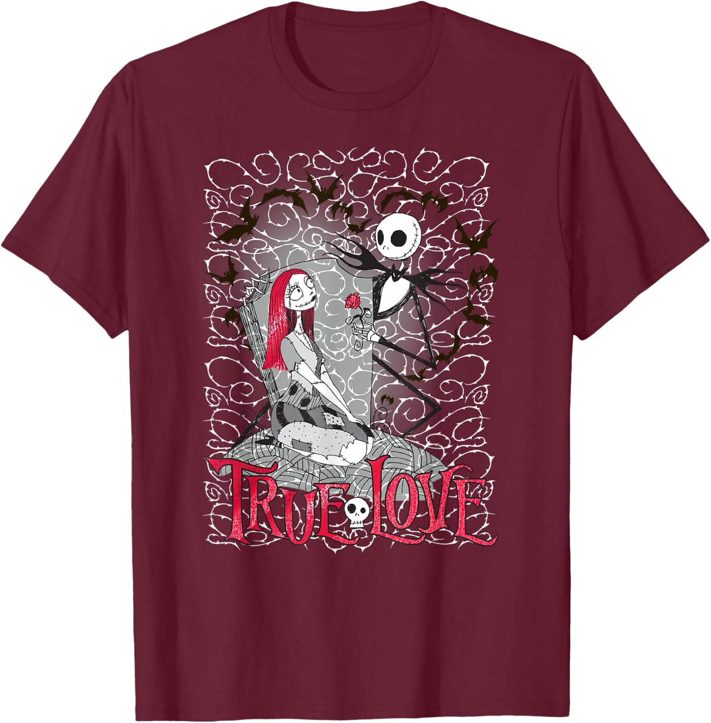 Disney - Nightmare Before Christmas True Love T-Shirt - T-Shirt | Maroon