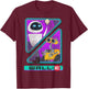 Disney Pixar Wall-E Retro Distressed Eve & Wall-E Split T-Shirt - T-Shirt | Maroon