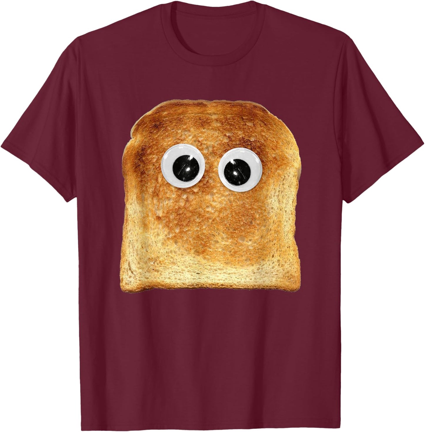 Googly Eye Toast Bread Eater Vegetarian Costume Funny Silly T-Shirt - T-Shirt | Maroon