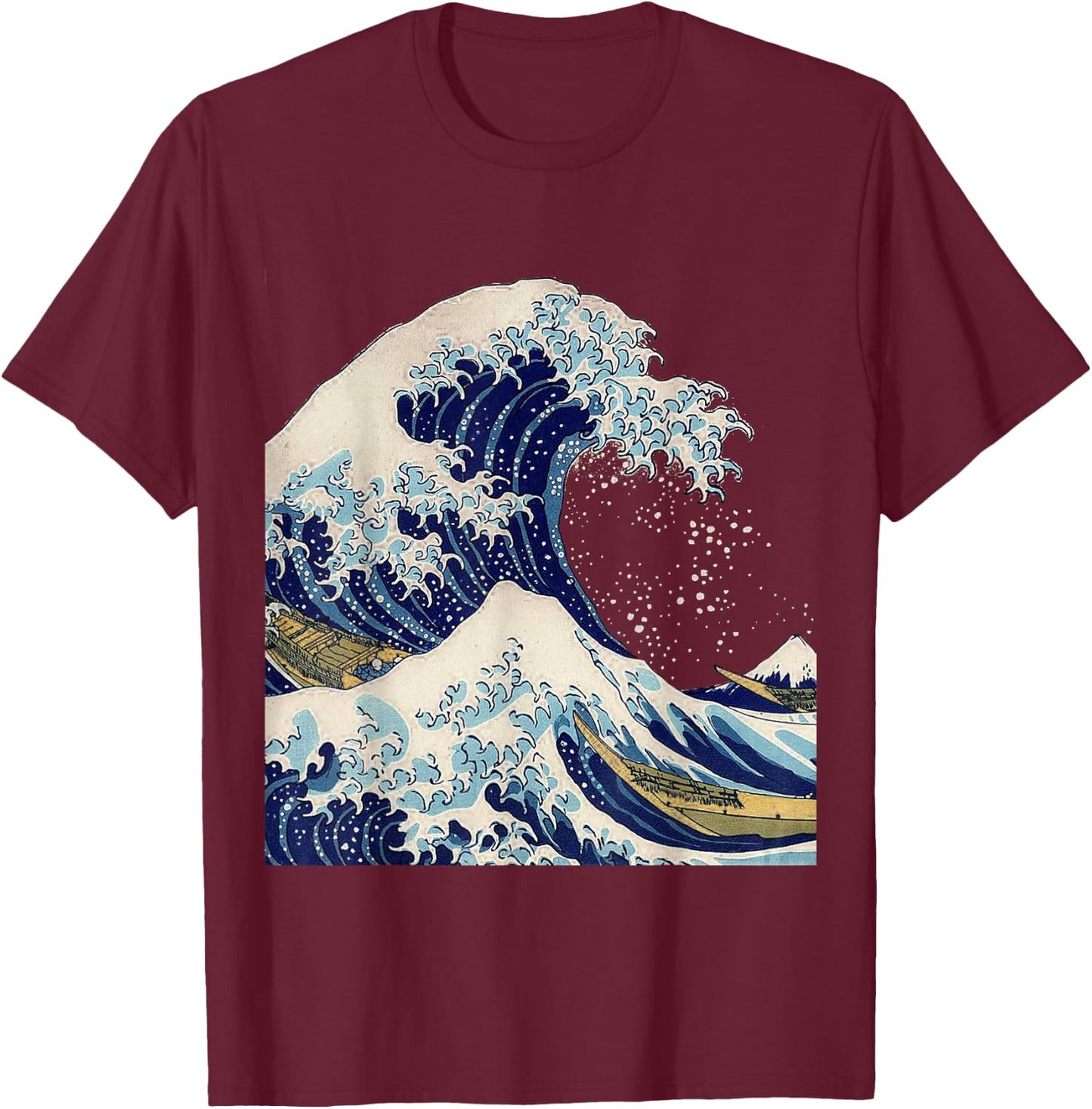 Kanagawa Hokusai Japanese Art The Great Wave Vintage Surfer T-Shirt - T-Shirt | Maroon