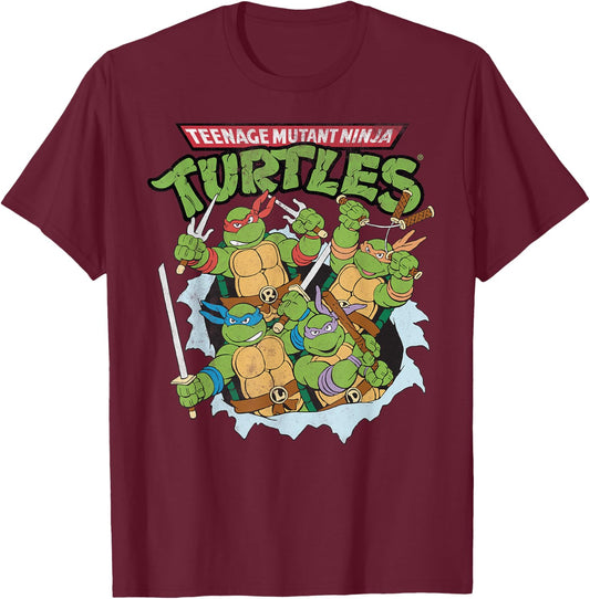 Teenage Mutant Ninja Turtles - break through T-Shirt - T-Shirt | Maroon