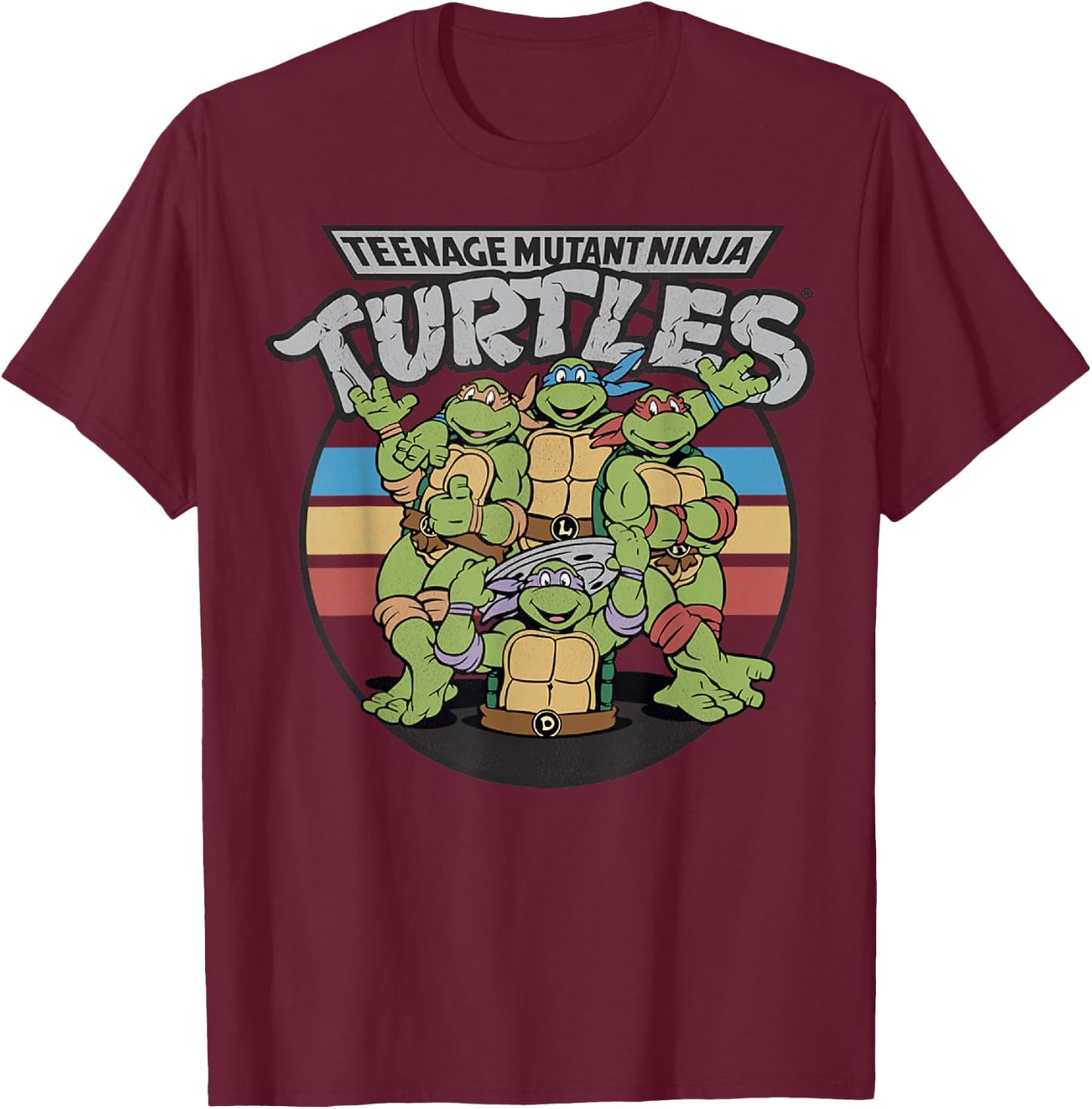 Teenage Mutant Ninja Turtles Retro Spot Logo -Shirt T-Shirt - T-Shirt | Maroon