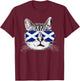 Scotland Scottish Flag Scot Cat Pride UK Men Women Gift T-Shirt - T-Shirt | Maroon
