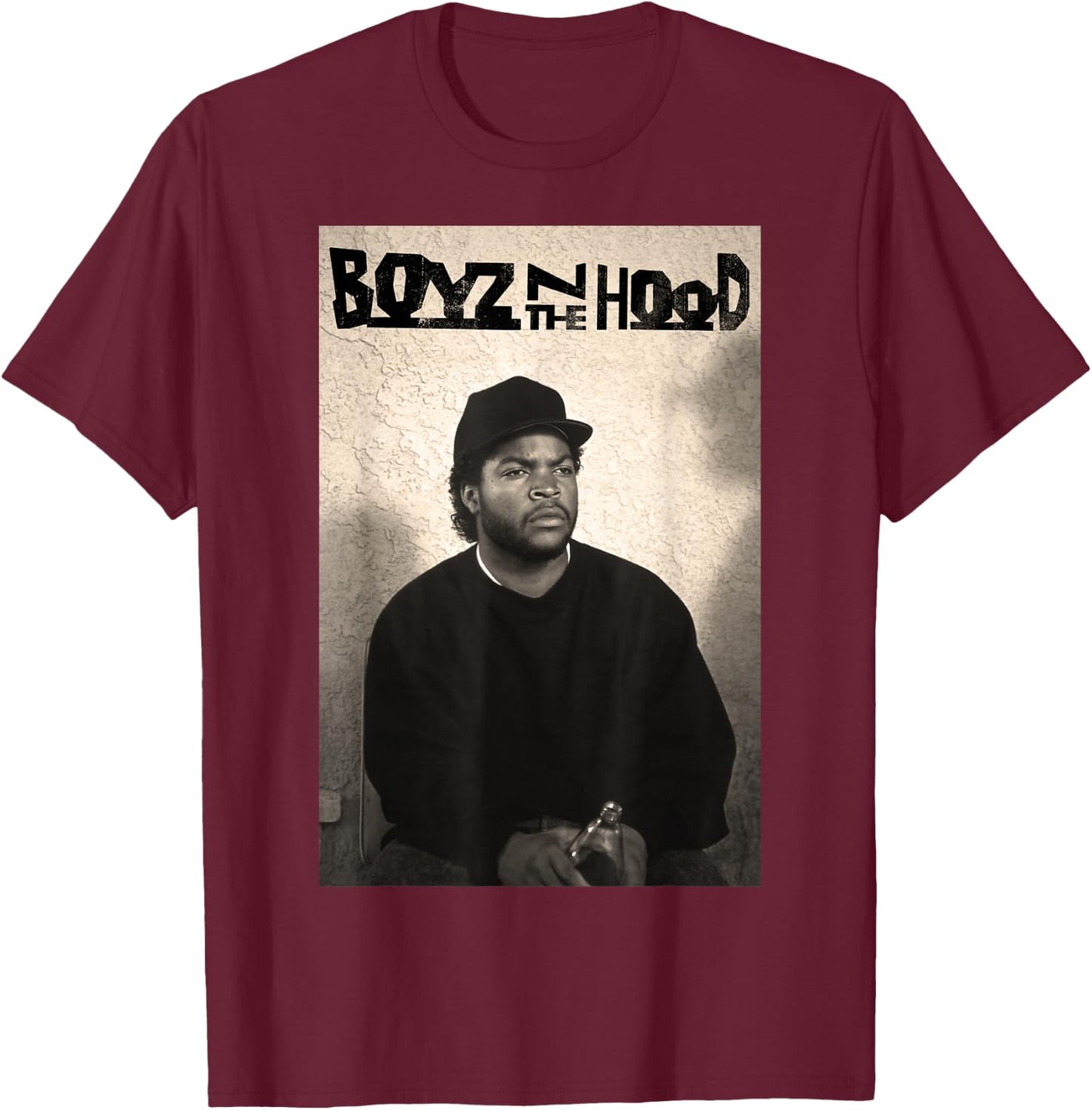 Boyz N The Hood Doughboy Mean Mug Photo Logo Small T-Shirt - T-Shirt | Maroon