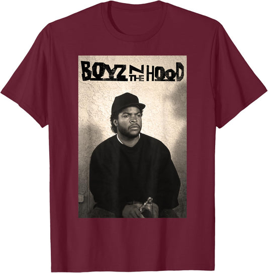 Boyz N The Hood Doughboy Mean Mug Photo Logo Small T-Shirt - T-Shirt | Maroon
