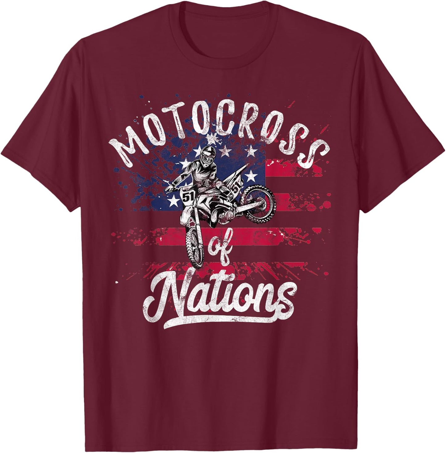 Motocross des Nations Support USA MX Team at MXdN T-Shirt - T-Shirt | Maroon