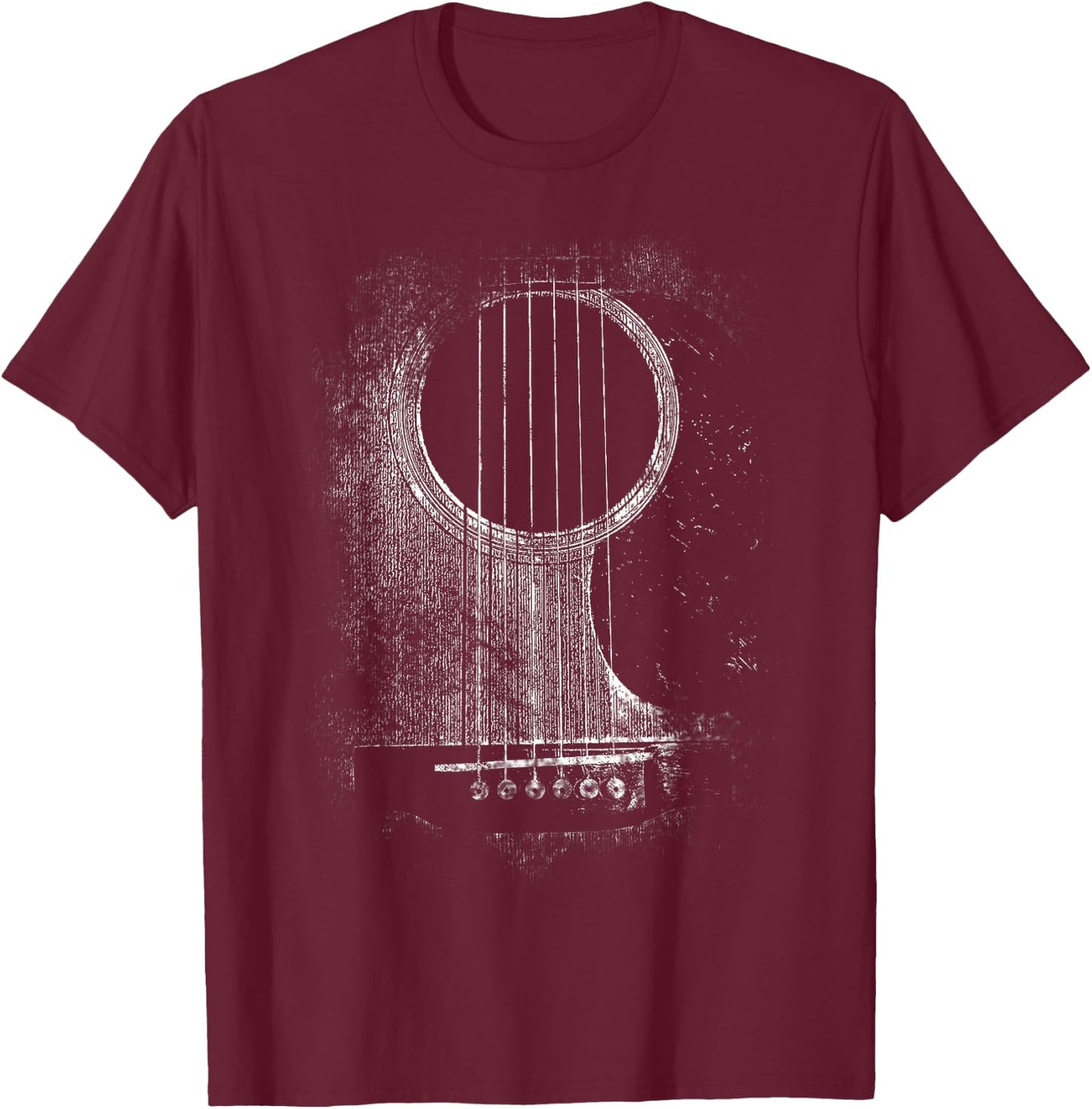 Acoustic Guitar Player Six String Classic Rock & Roll T-Shirt - T-Shirt | Maroon