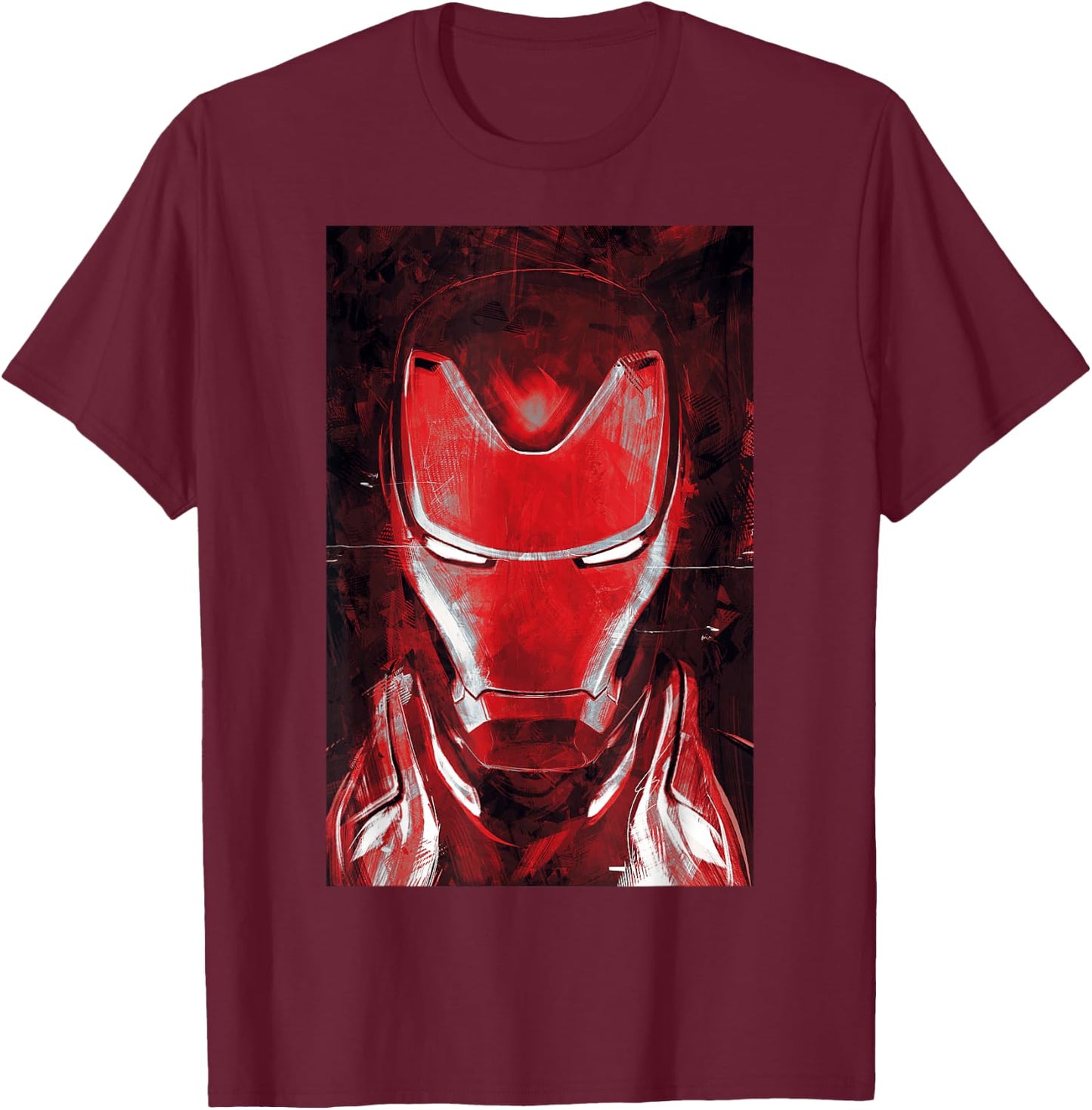 Marvel Avengers Endgame Red Iron Man Portrait T-Shirt - T-Shirt | Maroon