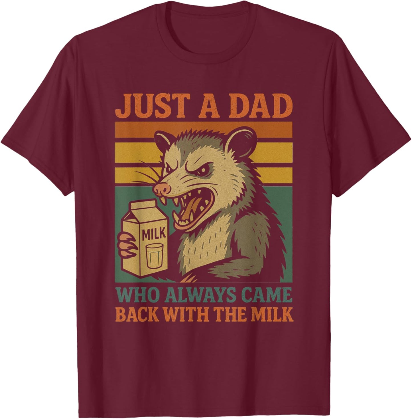 Who Always Came Back With The Milk Opossum Possum T-Shirt - T-Shirt | Maroon