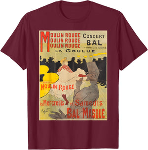 Vintage poster - Toulouse Lautrec Retro T-Shirt - T-Shirt | Maroon