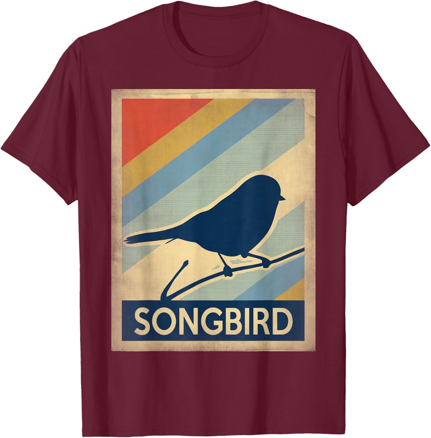 Vintage style songbird T-Shirt - T-Shirt | Maroon