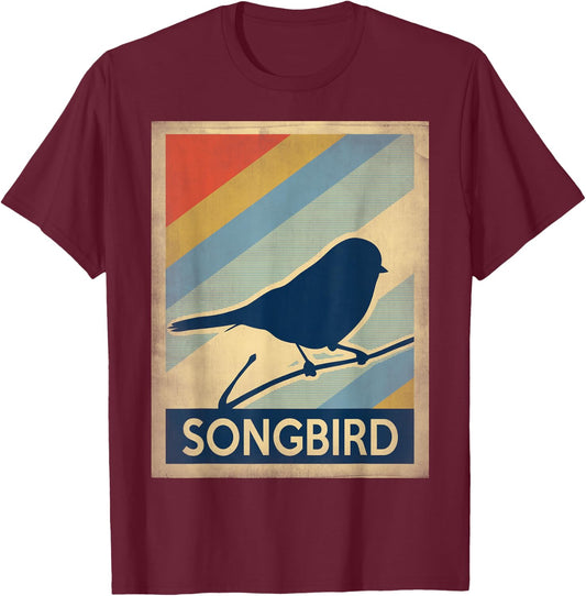 Vintage style songbird T-Shirt - T-Shirt | Maroon